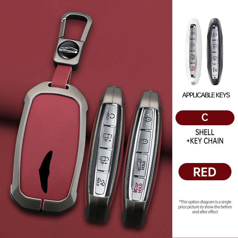 Interior Mouldings Car Key Cover Remote Case For Hyundai Genesis G80 2023 2024 2025 G70 G90 G90RS4 GV60 GV80 Zinc Alloy Keychain