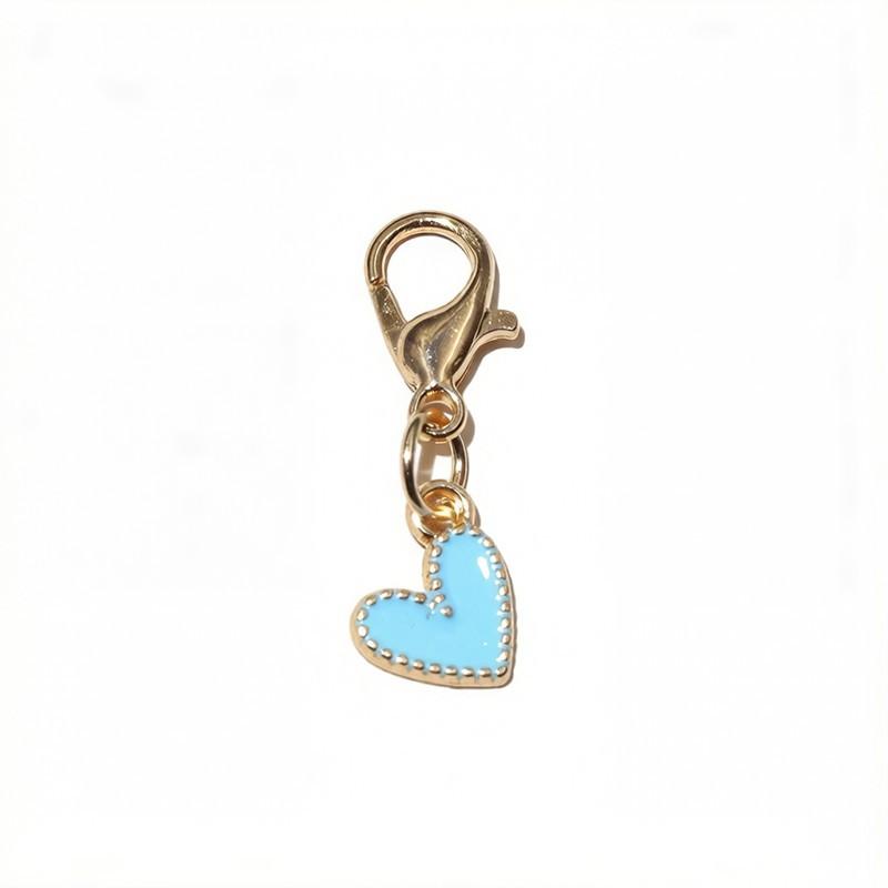 10Pcs Enamel Heart Charm Lobster Clasp Pendant Colorful Alloy Love Heart Dangle Charms For Diy Jewelry Making Keychain Bag Decor