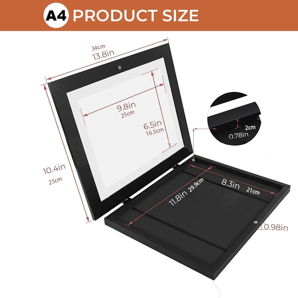 A3 A4 Children Art Frames Magnetic Front Open Changeable Kids Frame for Poster Photo Drawing Paintings Pictures Display
