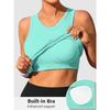 CHARMLEAKS Workout Tank Tops for Women Seamless Full Length Gym Tops Athletic Yoga Top Built In Bra