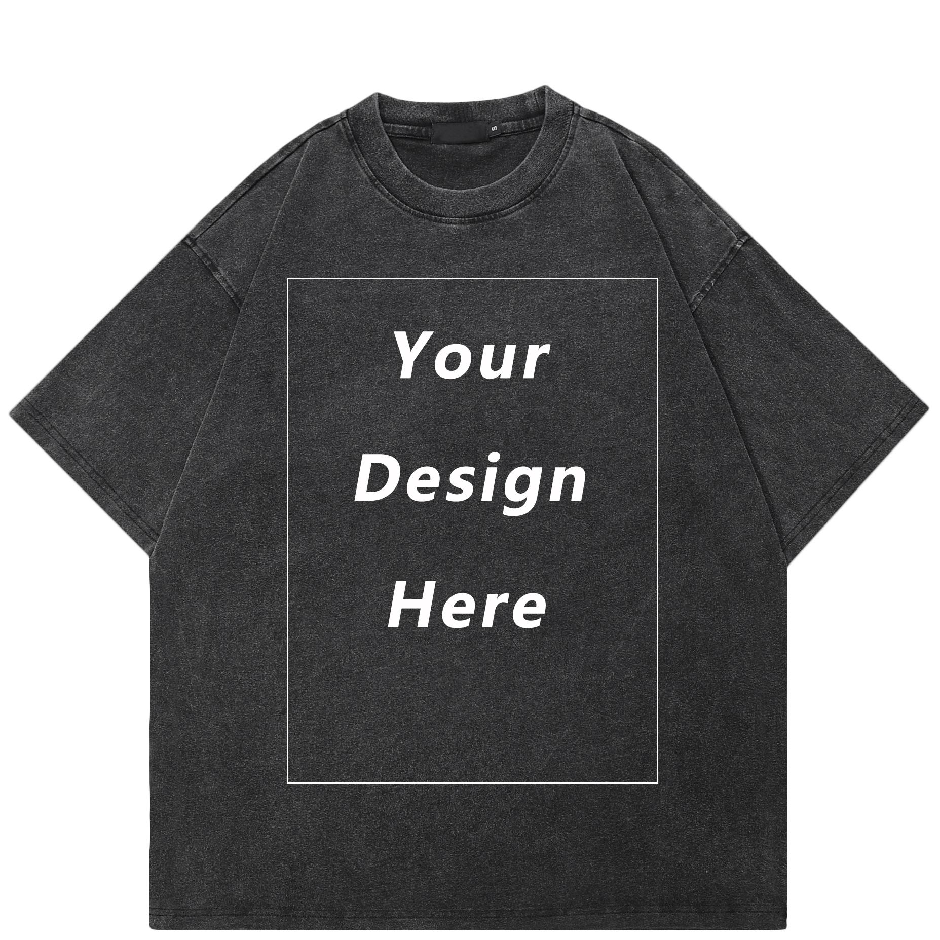 

230 GSM 100% Cotton T-Shirt Customized Pattern Print S чёрный