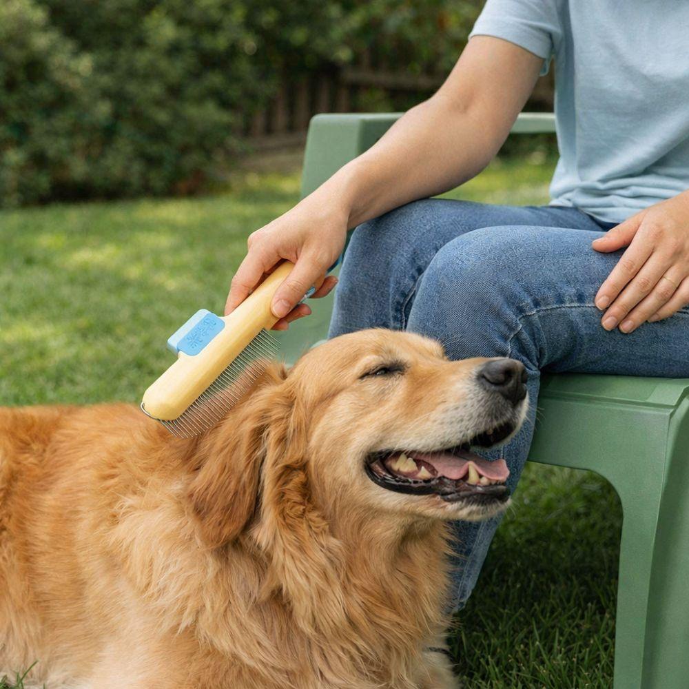 Efficient Pet Flea Comb Portable Pet Hair Knotting Comb Small Row Comb Self Cleaning Comb  Cat Care