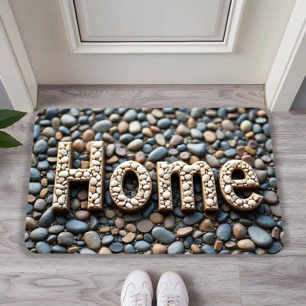 Welcome Home Door Mats Dust-proof and Easy To Wash Door Mats Simple Care for Retro Home Decoration
