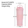 830Ml Large-Capacity Thermos Cup, Convenient Handle, One Cover, Double Drink Belt, Waist Cover, Water Cup, Large Hole Straw, Water Cup