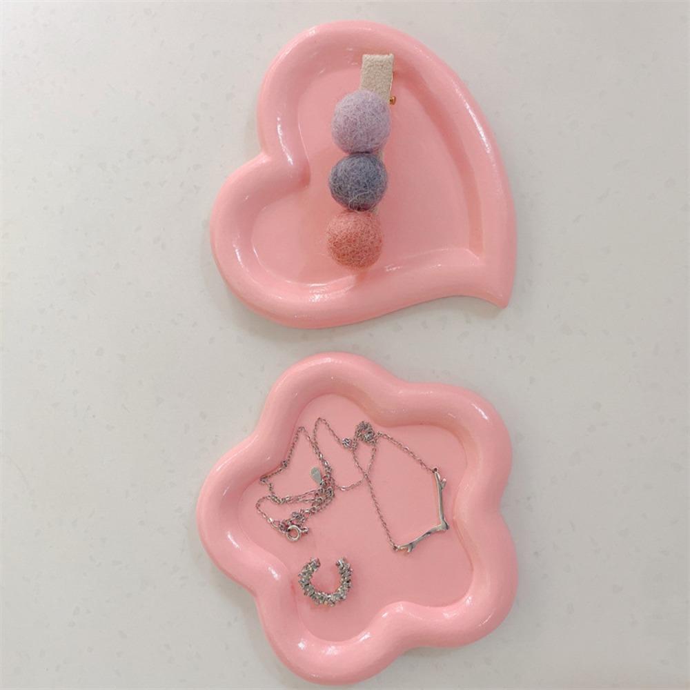 Ins Jewelry Display Stand Resin Jewelry Tray Holder Luxury Flower Jewelry Dish  Showing Exhibition