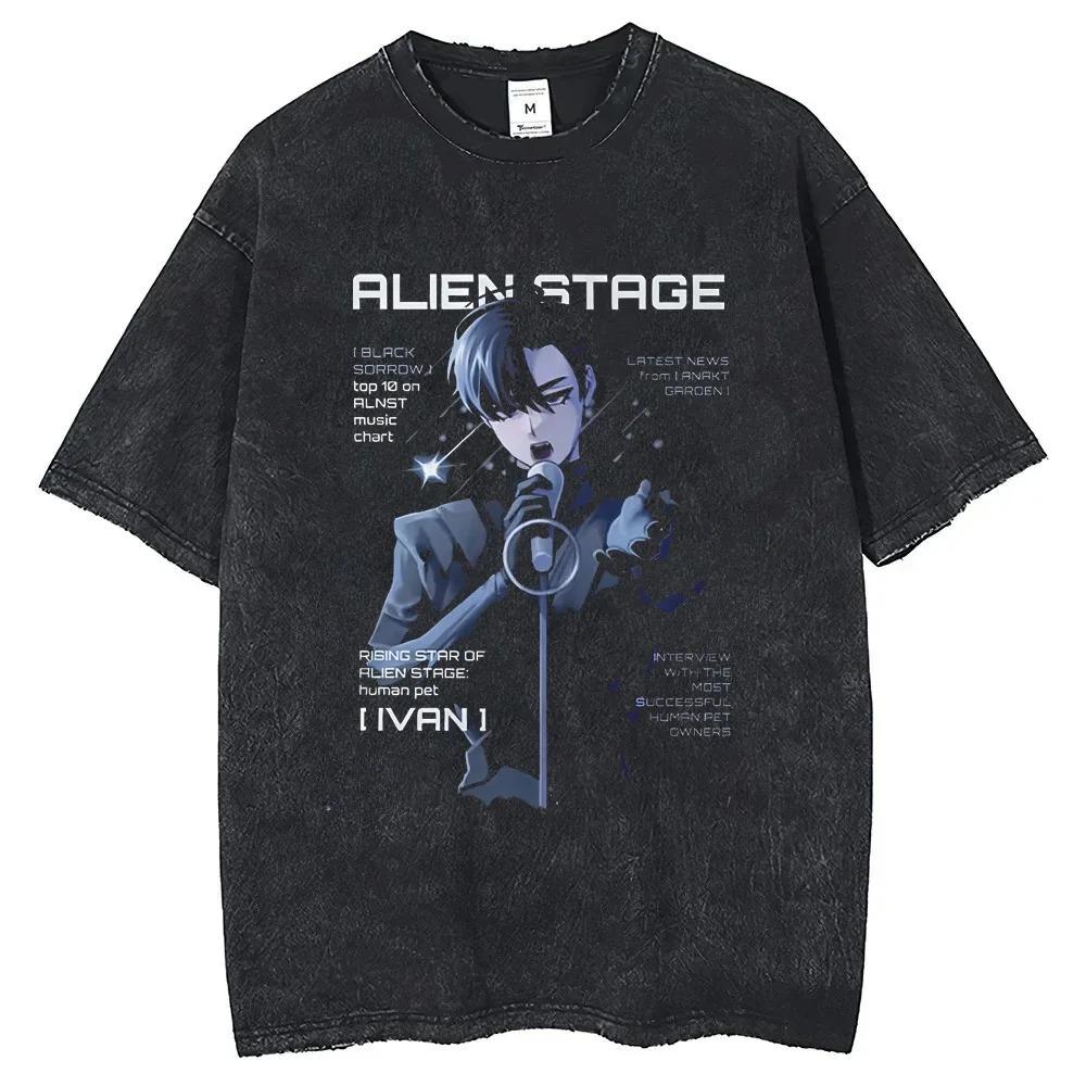 

ALIEN STAGE До Круглый вырез 2025 Хлопок Лето Новый Простой Модный Аниме Короткий рукав Футболка Повседневный Ежедневные Топы L
