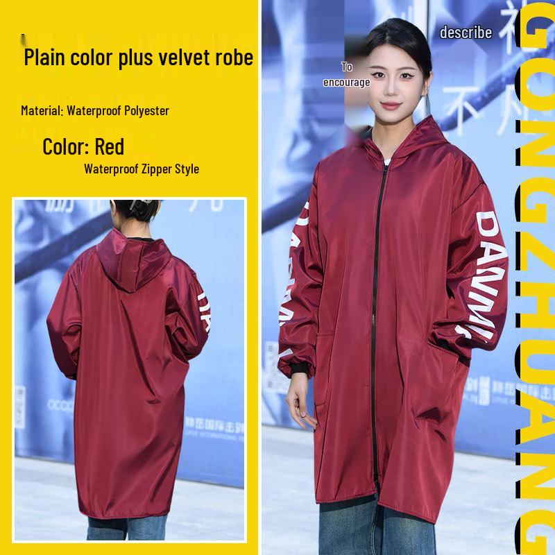 

Hooded Waterproof Plus Velvet Blue Winter Coveralls - Warm, Thick, and Long-sleeved for Cold Protection Large size
