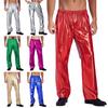 Mens Metallic Jazz Dance Pants Elastic Waistband Design Halloween Theme Party Stage Performance Trousers