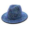 Stage Hat Women'S Handmade Diamond-Encrusted Woolen Top Hat Men'S British Retro Outdoor Sunshade Woolen Jazz Hat