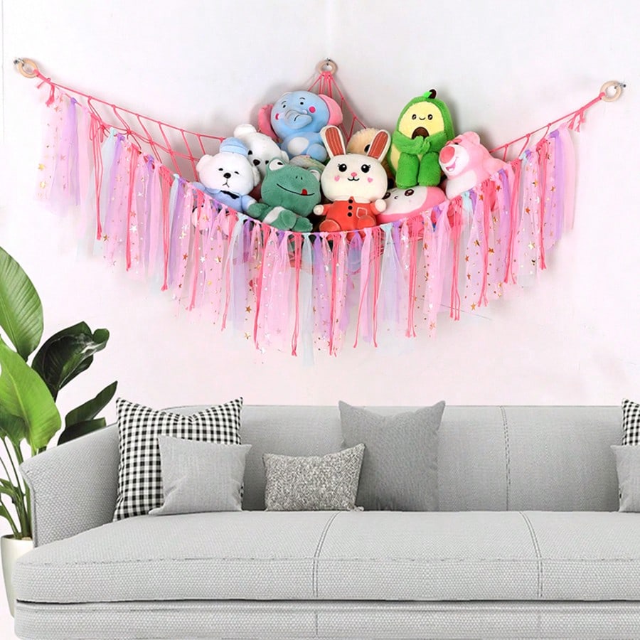 Plüschtier-Aufbewahrungsnetz Hängendes Netz Hängematten-Dekoration für Zuhause Wohnzimmer Schlafzimmer, Niedliche & Lustige Dekorations-Geschenk