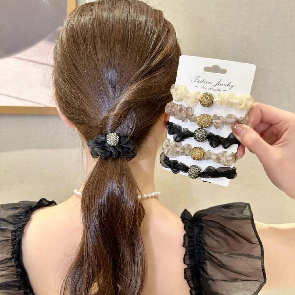 High Elasticity Milk Coffee Hair Ties - Durable Rubber Bands for Women and Girls, Simple Leather Hair Rings