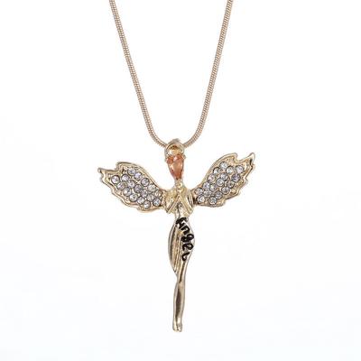 New Women's Necklace Fashion Angel Pendant Necklace Female Personality European and American Style Necklace Jewelry