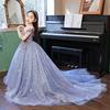 Girls' Fashionable Princess Gown - Puffy Trailing Evening Dress for Catwalk, Party, or Piano Performance
