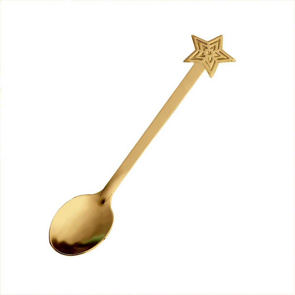Stainless Steel Christmas Cartoon Coffee & Dessert Stirring Spoon: Snowman & Star Design