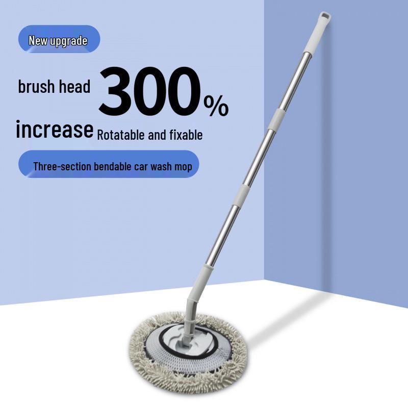 Retractable Car Wash Mop Brush for Wet & Dry Use - Bendable for Dust Removal, Gentle on Paint.