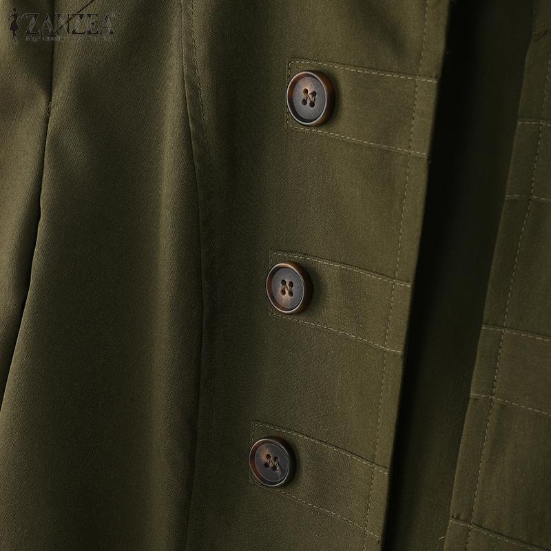 ZANZEA Womens Casual Solid Color Long Sleeve Cardigan Blouse