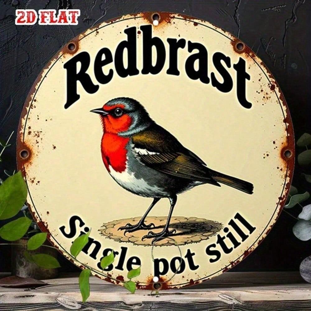 

Redbreast 8x8 Inch Vintage Metal Signs Set of 4 Round Aluminum Tin Plaque Wall Art Decor Wildlife Bird Deer різнокольоровий