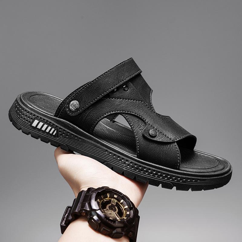 2025 Summer New Breathable Driving Sandals Men's Sports Casual Beach Shoes Non-slip Wear-resistant Comfortable Soft-soled Slippers
