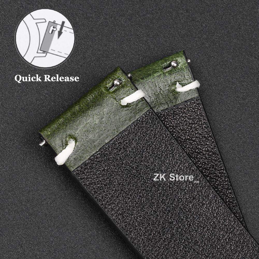 Handmade Retro Oil Wax Genuine Leather Watchbands Quick Release Calfskin Watch Strap 18mm 20mm 22mm Men Watch Accessories