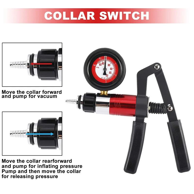 23-teiliges Hand-Vakuumpumpe-Tester-Set mit Manometer und Bremsenentlüfter-Kit für Automobile Auto-Diagnosewerkzeug