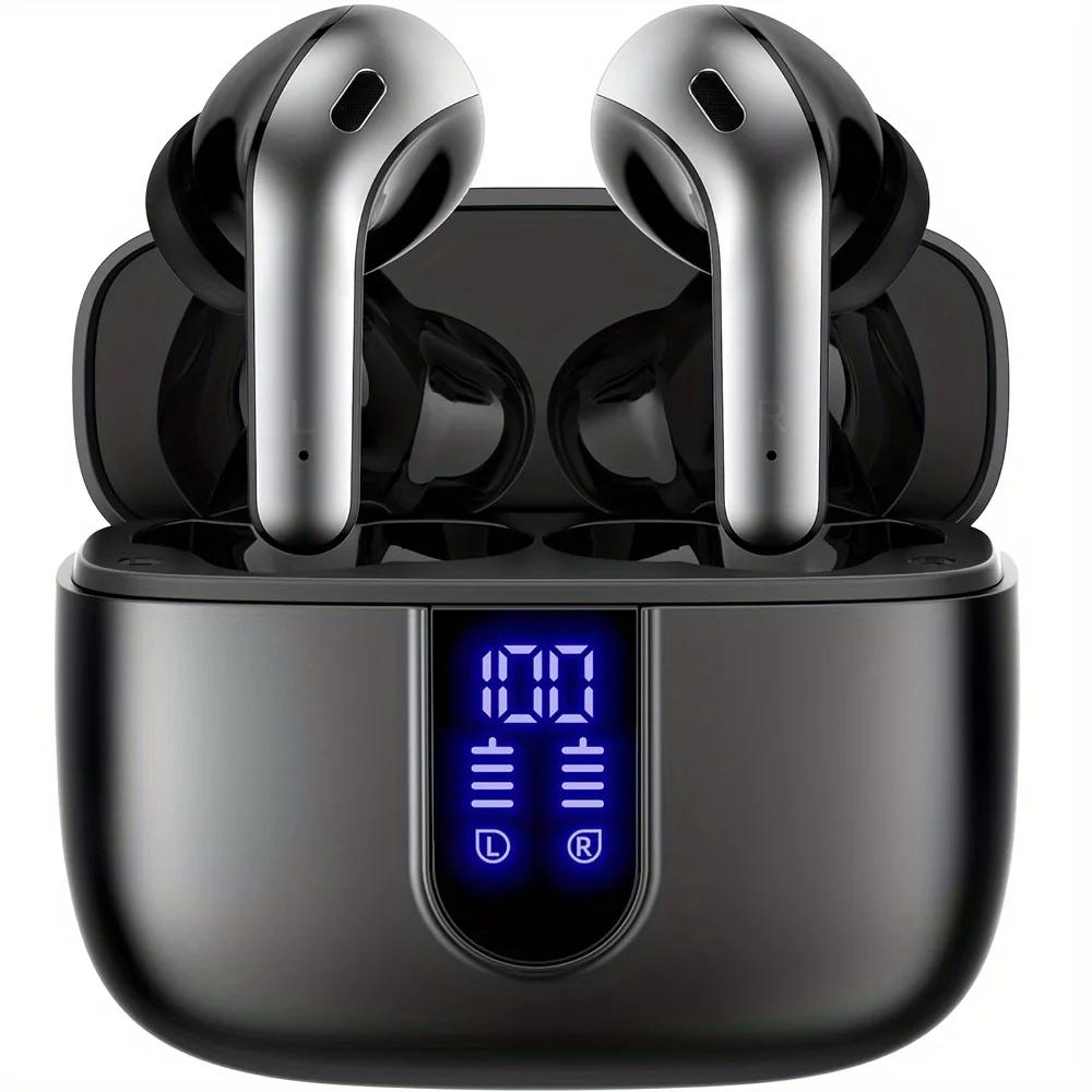 AI Translator Headphones TWS Wireless Earbuds with Crystal Clear Sound Noise Cancelling IPX7 Sweatproof Dual Channel