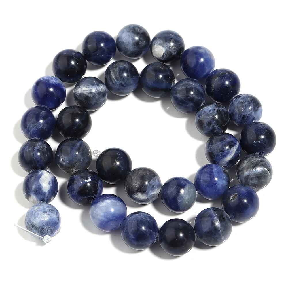 1 Strand 4/6/8/10/12mm Natural Old Blue Sodalite Stone Beads Round Loose Beads For Jewelry Making DIY Necklace Bracelet Supplies