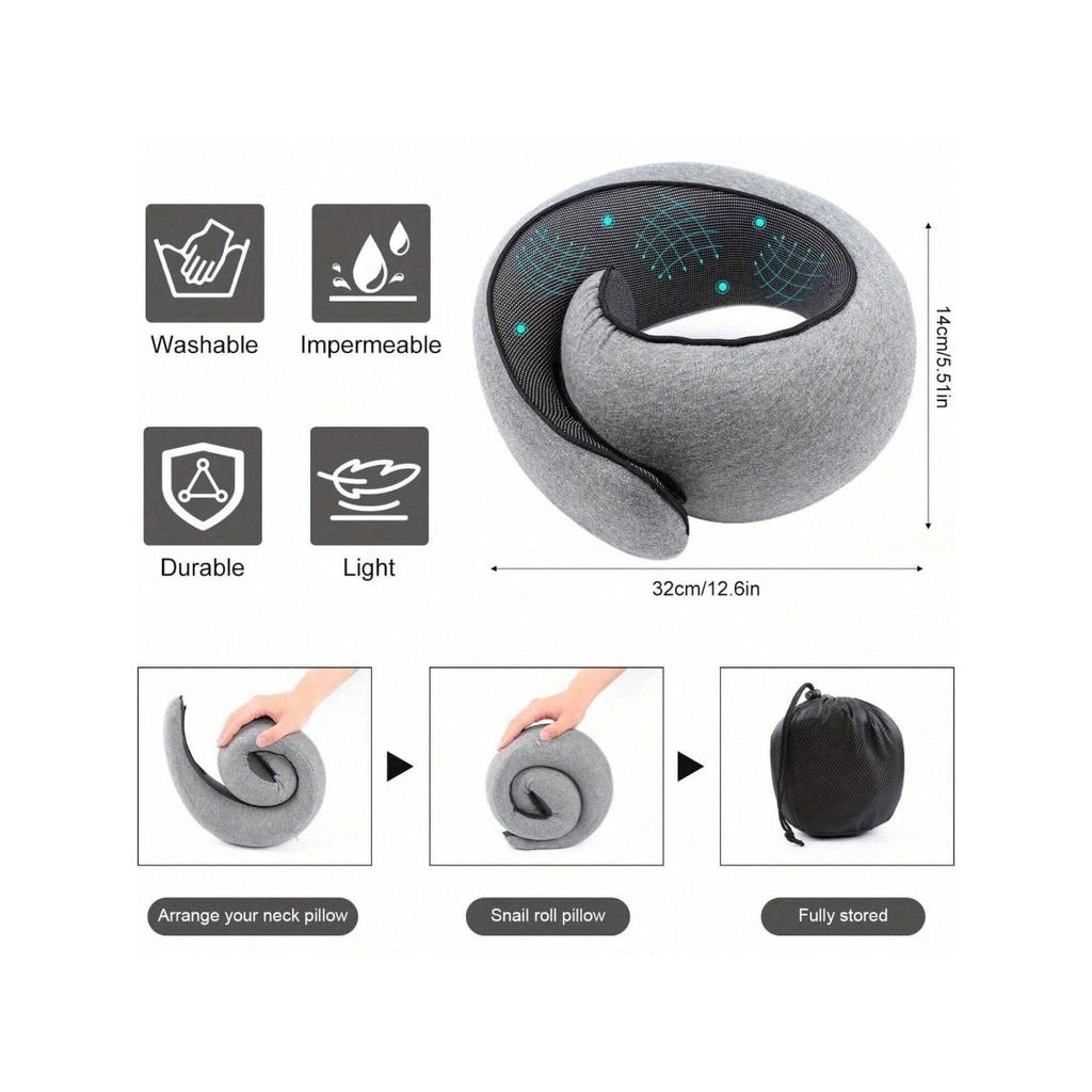 1 Portable U-shaped Neck Pillow, Suitable For Airplanes, Cars, Offices, And Vertical Sleep