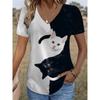 Summer Printed Women's T-shirt, Outdoor Daily Casual Fashionable Retro Clothing