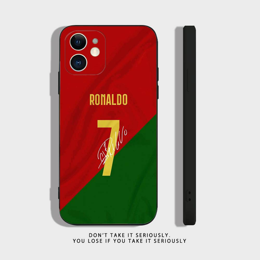 Coque en Silicone Transparent Football R-RoNalDo-ES CR7 pour iPhone 17,16,15,14,13,12,11,Pro,Max,Mini,XS,X,8,Plus Housse Noire antichoc iPhone15Plus