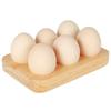 Egg Tray Wooden Egg Holder 6 Holes Egg Organizer Rack Space Saving Egg Plate Household Egg Storage Accessories for Kitchen Count