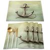 Nautisch Placematten Set, Anker Tafelmatten Wasbaar Zomer Kust Print Placemat voor Vakantie Banket Eetkamer Keukentafel Decor