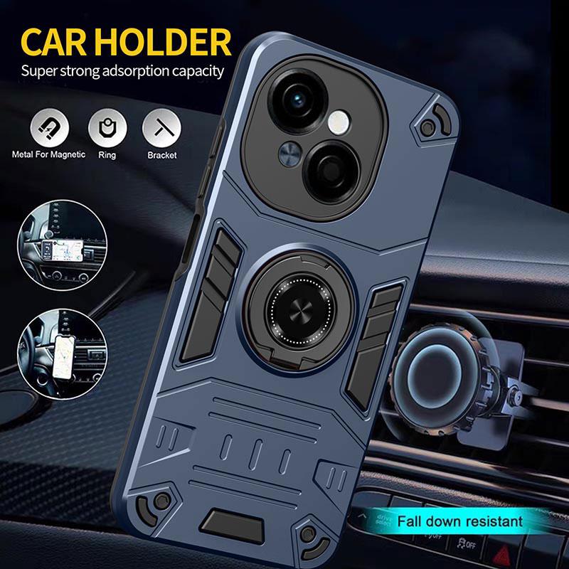 

Для Tecno SPARK 20 30 30C GO 2024 2025 Pova 6 NEO Pro Чохол для телефону, Броньований Чохол із захистом 360° та обертовим кільцем, Ударостійкий Захисний Чохол Tecno Spark 30 Pro синій