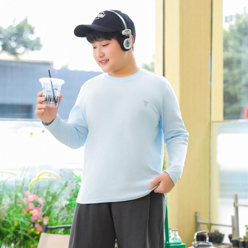 

Белая футболка с длинным рукавом из чистого хлопка больших размеров для подростков - Базовый слой для осени/весны 140cm