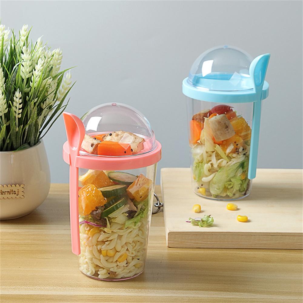 Salad Cup No Cross Flavor Be Easy To Carry About Food Grade Modern Style Lunch Box Yogurt Cup With Spoon Cover Plastic Cup