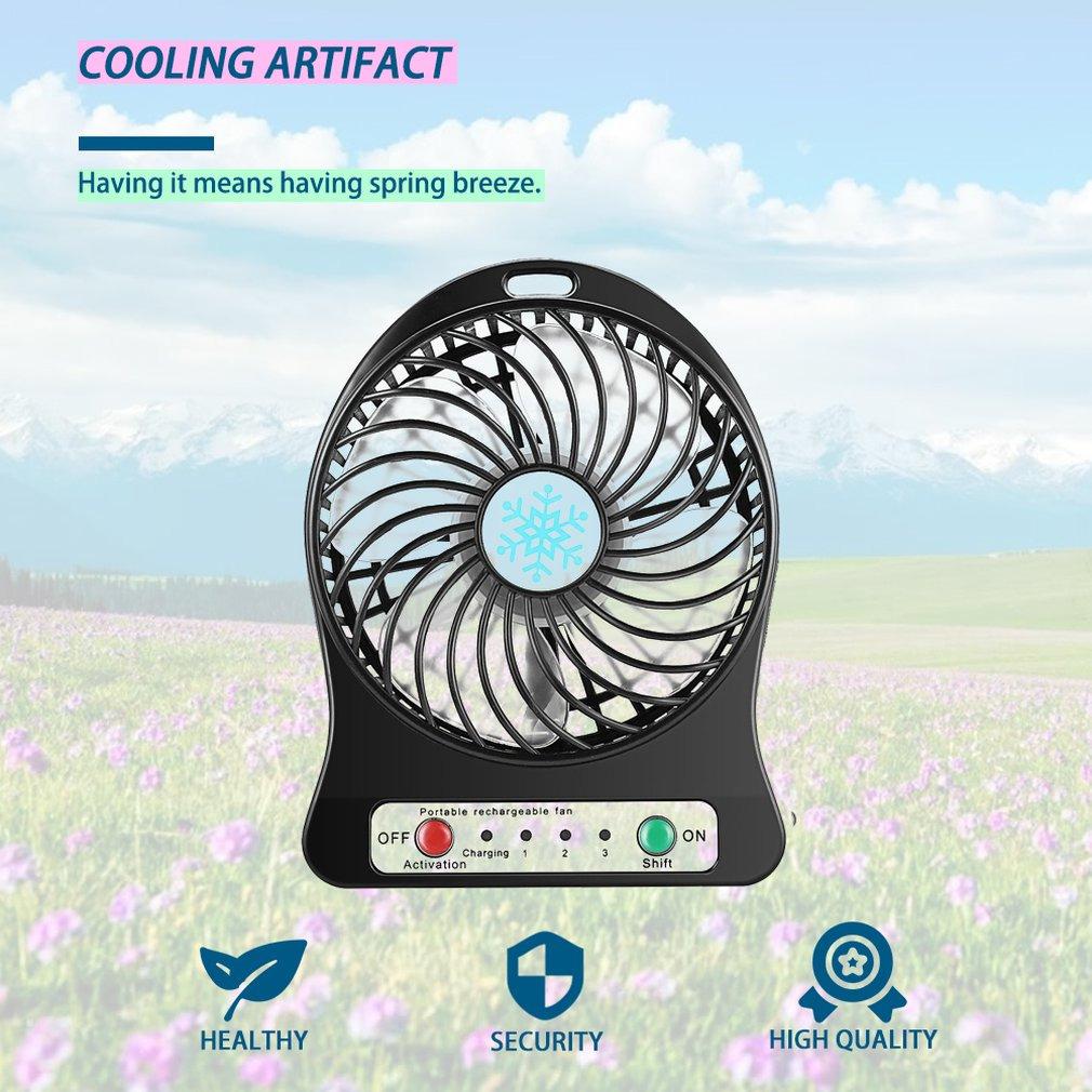 Portable Mini Fan Air Cooler USB Chargeable Desktop Fans 3 Mode Speed Regulation Summer Outdoor