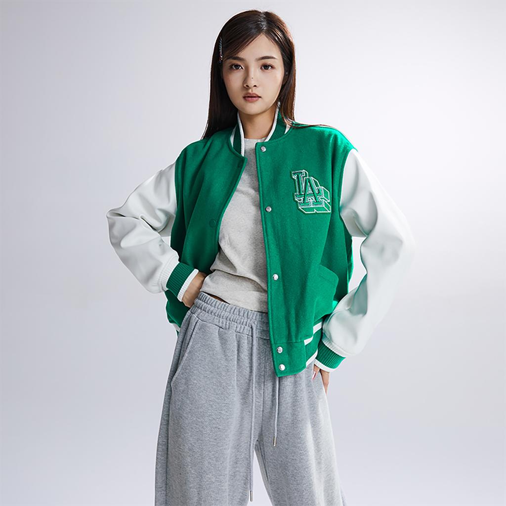 New MLB Baseball Jacket Coat Women's Green 3FJPV0134-07GNL