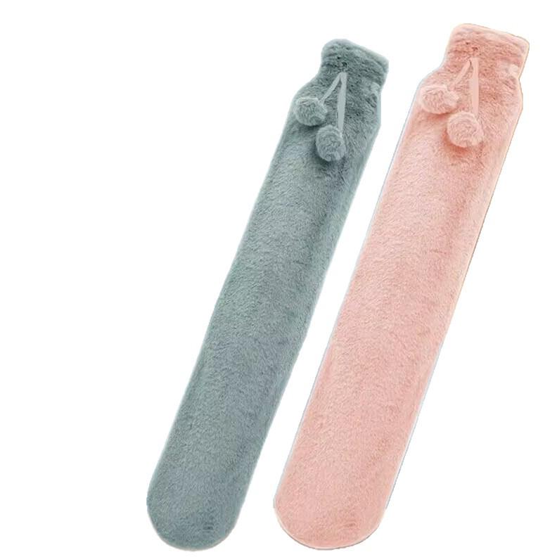 Cross-border PVC Long Hot Water Bottle with Plush Cover – Extra-Large, Explosion-Proof Hand and Body Warmer for Students and Bed.