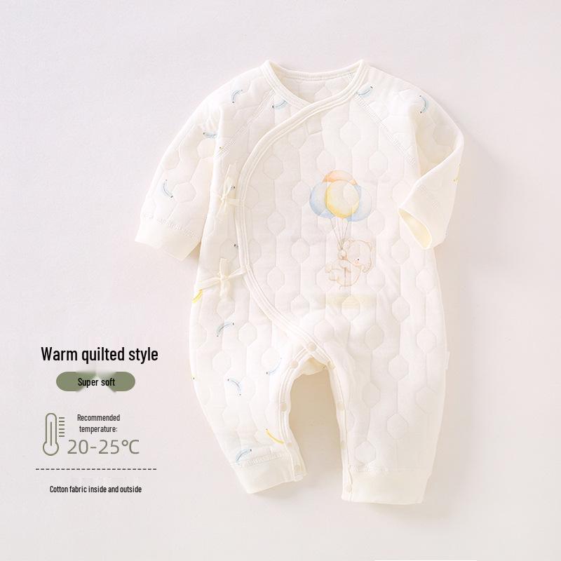 

Butterfly Baby Romper: Cozy 3-Layer Cotton Onesie for Newborns - Perfect for Autumn & Winter 66 (3-6 Months, 13-15 lbs)