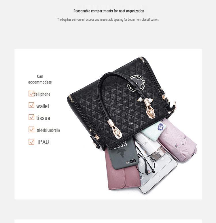 Borsa tote alla moda in rilievo da donna 2025: Borsa a tracolla casual di grande capacità