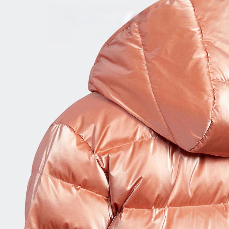 adidas Color Block Hooded Down Jacket Kids Outerwear Orange HM9646