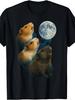 Retro Three Guinea Pigs Howling At the Moon T-Shirt - Vintage Suitable for - Casual Wear, Machine Wa
