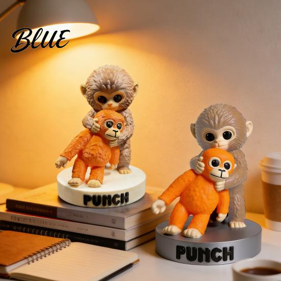 Office Desk Monkey Ornament Figurine 3D Printed Cute Holding Plush Toy PLA Material Desktop for Living Room Bedroom Tabletop Decoration Small