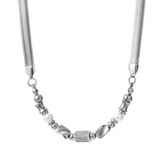 Collier Os de Serpent Épissé en Acier Titane pour Hommes, Ras du Cou Tendance Haut de Gamme de Luxe Léger pour Femmes, Design Unique, Chaîne Clavicule Inaltérable