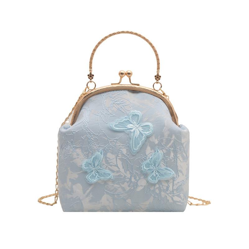 Borsa da sera ricamata eterea con dettagli in perle per serate alla moda