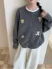 Women's Winter Mori Style Embroidered Jacquard Cardigan: Loose, Versatile, and Sweet Knitwear