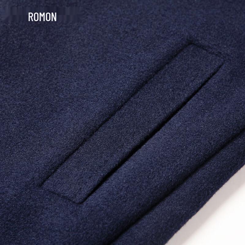 ROMON Men's 100% Wool Double-Faced Mid-Length Coat