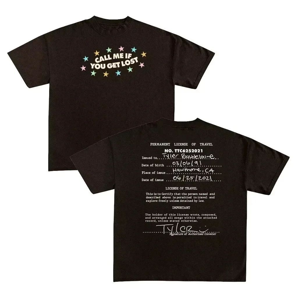 The Creator 'Call Me If You Get Lost' T-Shirt Hip Pop Vintage Cotton Tee for Men & Women High Quality Fashion Streetwear Unisex