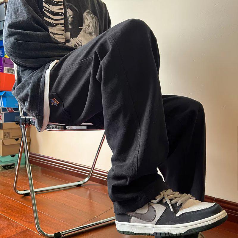 

Мужские модные прямые брюки Harajuku Micro-Elastic Summer Casual 2XL чёрный