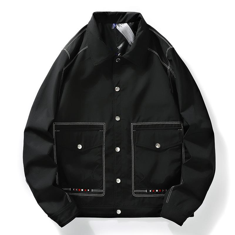 

Куртка с лацканами большого размера, мужская, весенне-осенняя, мужская, универсальная, для людей среднего возраста и молодежи, спортивная, верхняя мужская одежда M