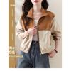 Jacket Women's 2025 New Autumn Style Splicing Contrasting Loose Casual Short Jacket Outer Top